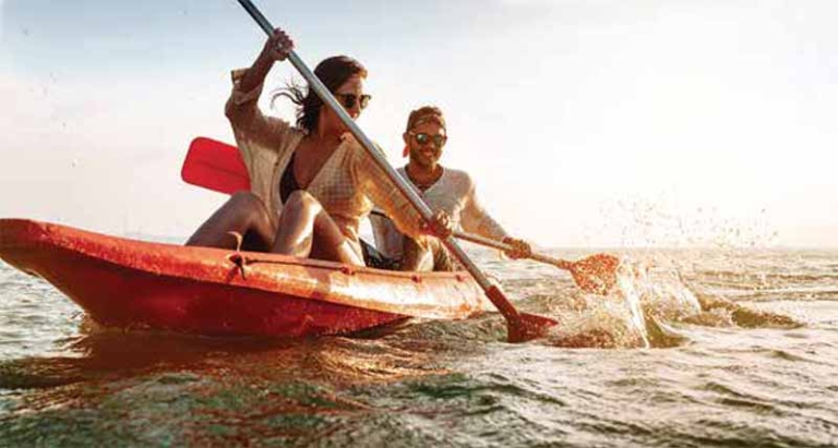 Caesar Blue kayaking